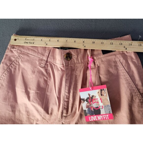 ONE 5 ONE Womens M Haley Extra High Rise Pleated Chino Pants Blush NWT Stitchfix - Picture 9 of 11